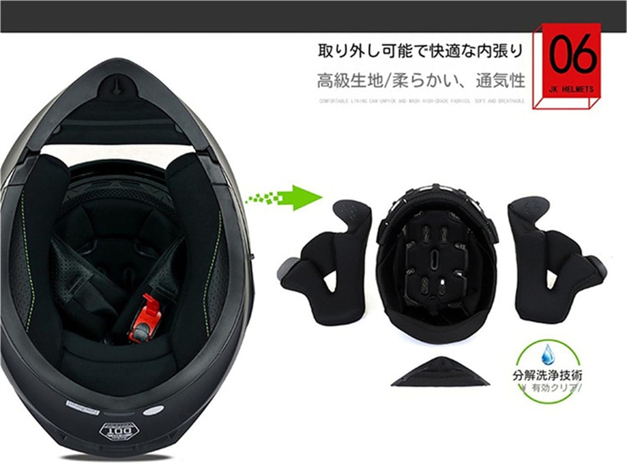 TONGFANG フルフェイスブラック XL TONGFANGフルヘルメット メンズ