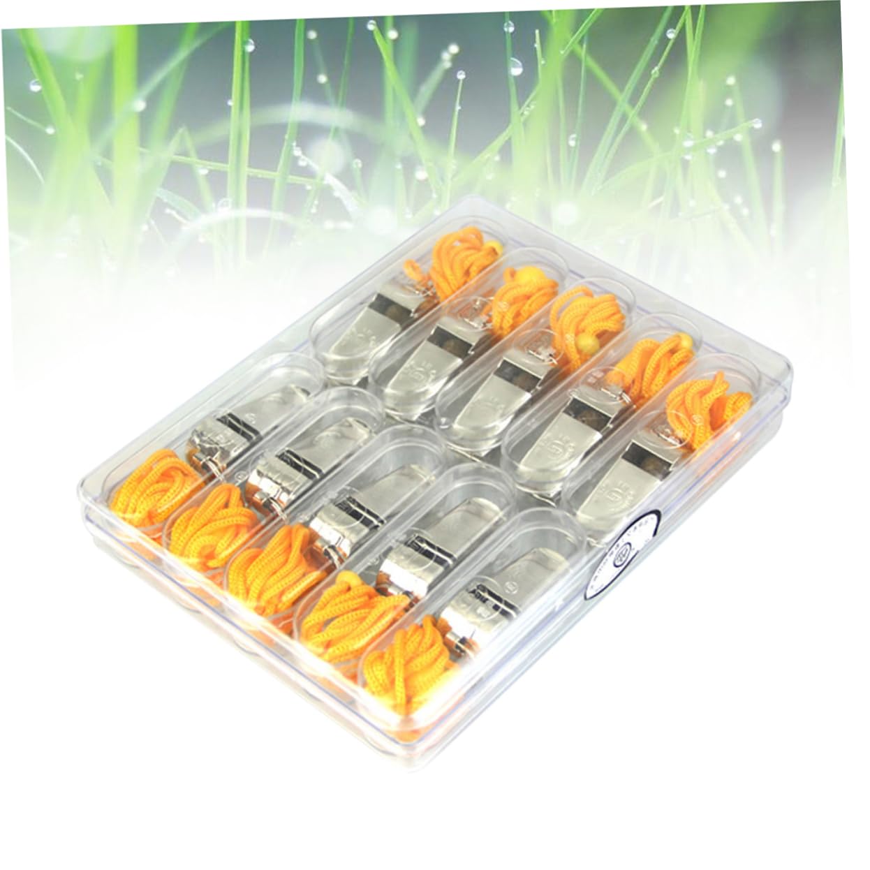 Mikikit 10pcs Referee Whistle Set Durable Metal Whistles for Football Soccer Loud Emergency Survival with Keychain for Sports Training Events