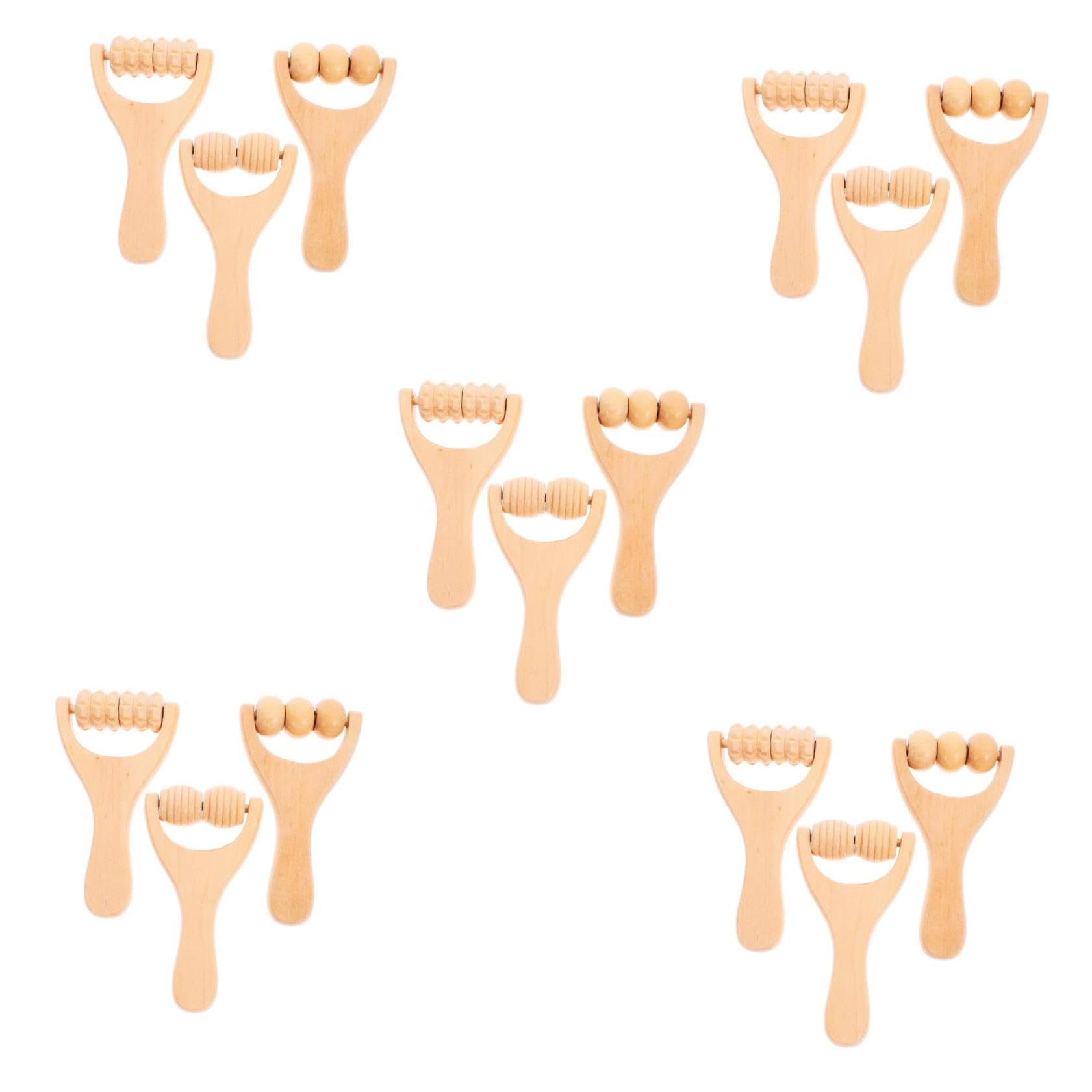 FRCOLOR 15 Uds Masajeador Rodillo De Madera Rodillo Para Herramienta De Masaje De Bola De De Facial Muscular Corporal