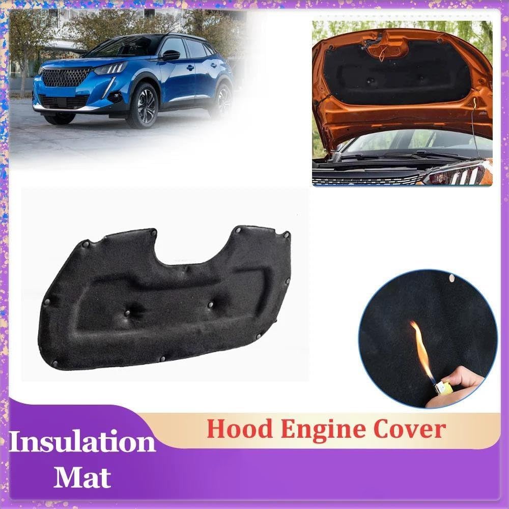 Automobile Insulation Car Hood Insulation Pad for Peugeot 2008 P24 2020-2023 Engine Cover Liner Cotton Soundproof Heat Mat Part