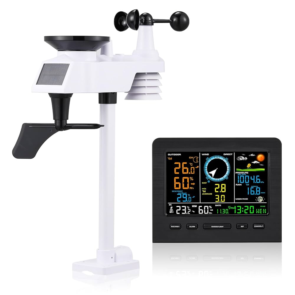 Amazon | Moongiantgo ウェザーステーション 気象観測器 気象計