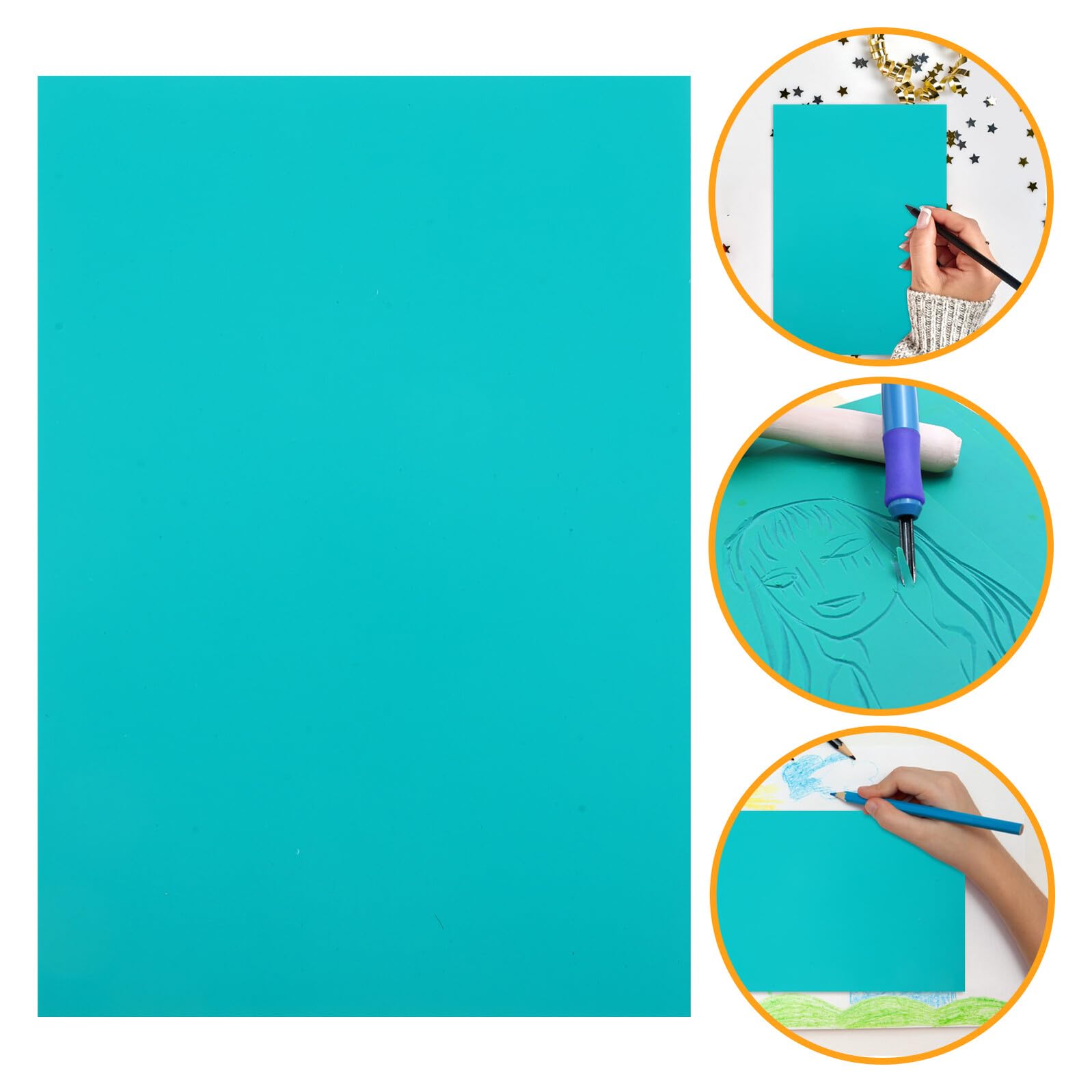 EPIGEIST 5 Stück Teiliges Carving Gummiplatten PVC Anfänger Gravurplatten Weich Langlebig Sicher zum Schnitzen für Basteln und Linoldruck Geeignet