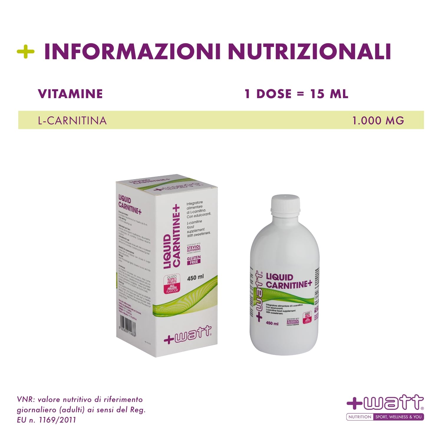 Liquid Carnitine+ - Food Supplement to Support Metabolism - Format 450 ml