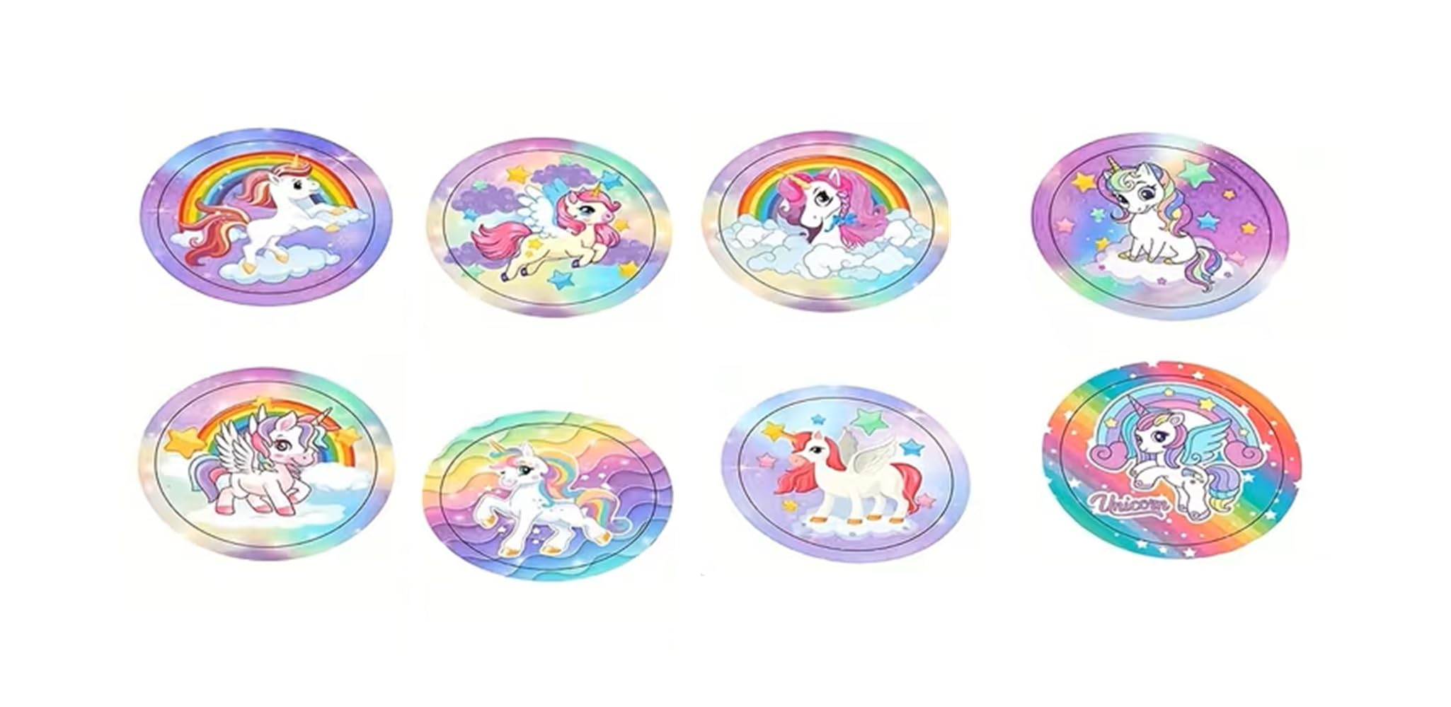 CAA Trading™ 100 x Cute Unicorn Rainbow Reward Stickers Labels Scrapbook Unicorns Reward Well Done Teacher (2.5cm) 25mm (100 Stickers)