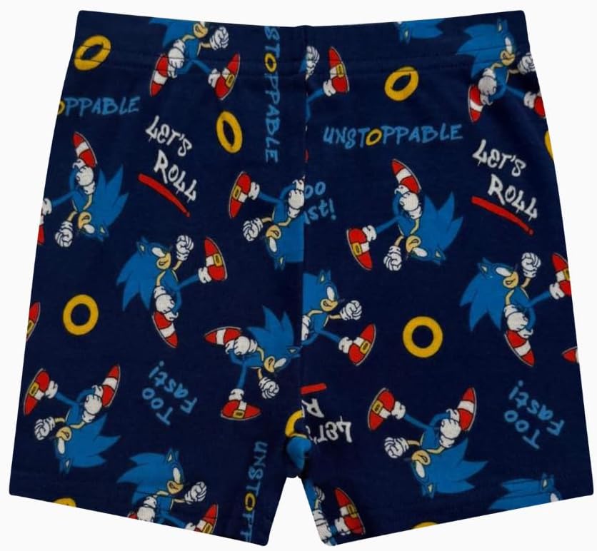 Sonic The Hedgehog Boys Pajama Set - 4 Piece Short Sleeve & Shorts Pajama Set - 100% Cotton Pjs, Snug-Fit Kids Summer Pajamas - Image 6