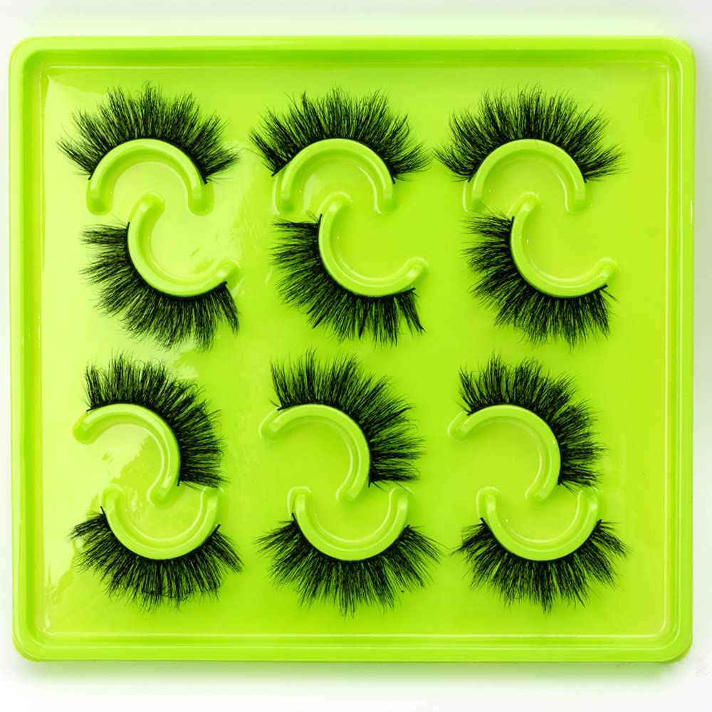 6 Pairs Fluffy False Eyelashes Natural Faux Mink Strip 3D Lashes Pack(3DQG-114) image 4