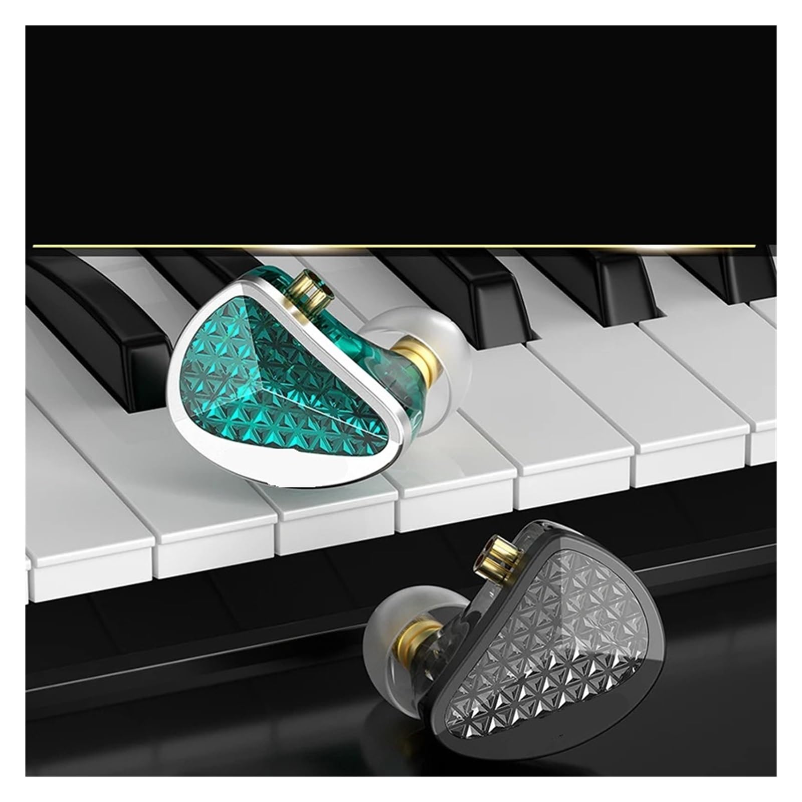 Auricolari cablati In Ear 16BA Balanced Armature HIFI Bass Monitor Cuffie Auricolari con cancellazione del rumore Cuffie sportive(As16pro Cyan No Mic)