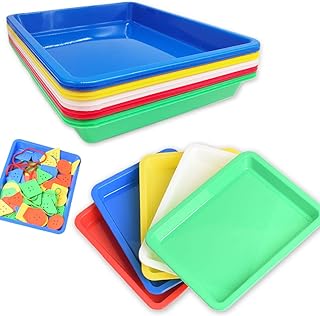 10 Pcs Plastic Art Trays,Medium Size,Multicolor Activity Plastic Trays,Organizer Serving Tray for Art and Crafts,Painting,Beads,DIY Projects