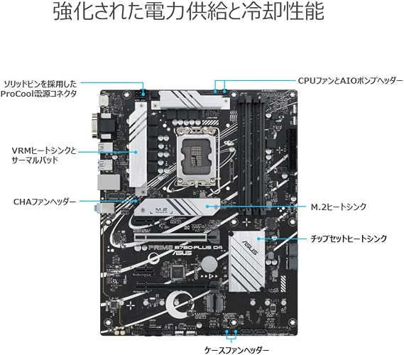 ASUS Intel LGA1700 13.12th Gen Compatible with B760 Motherboard Prime B760-PLUS D4 / Authorized Retailer