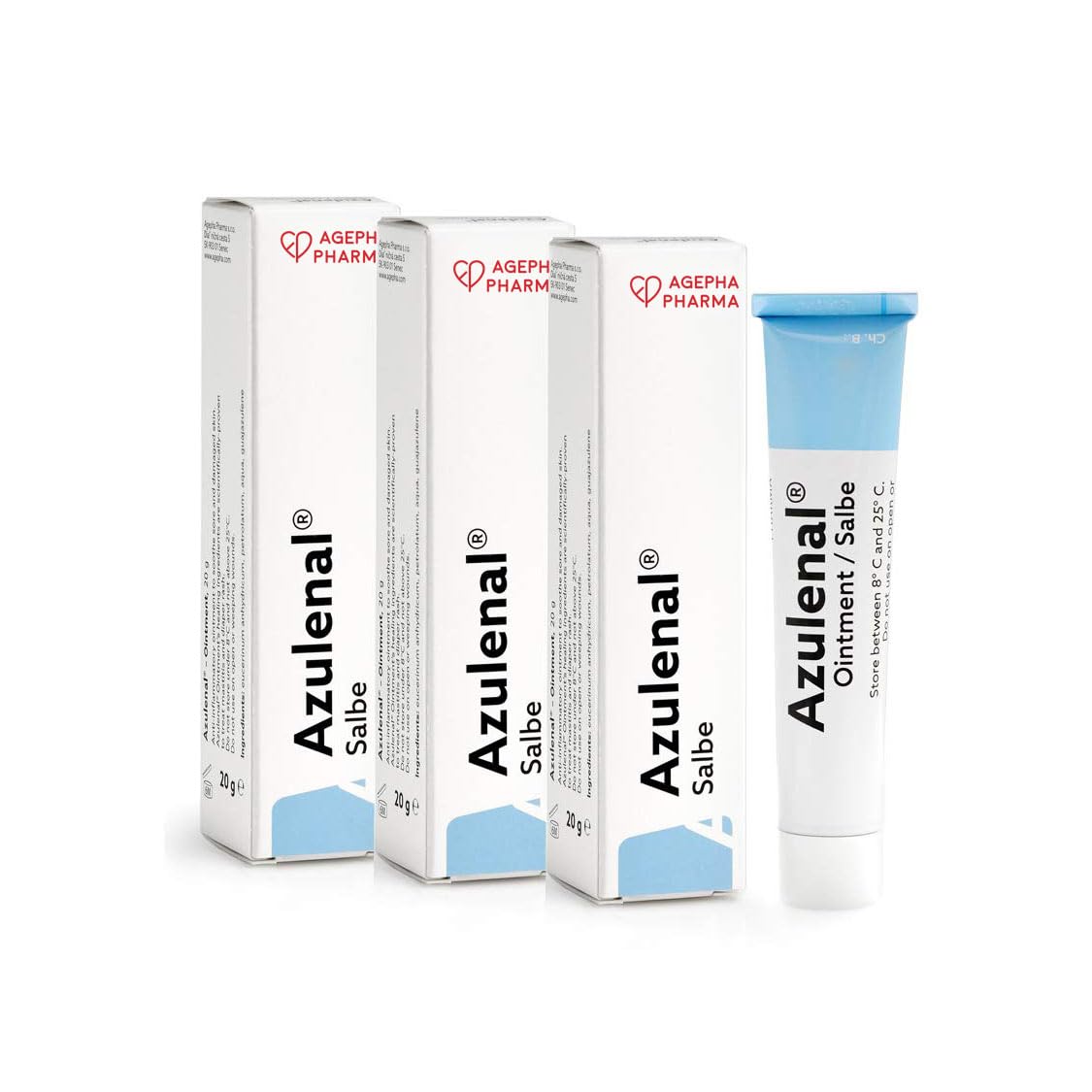 Azulenal Salbe mit Guajazulen – entzündungshemmende Creme bei Hautirritationen, Juckreiz - auch bei Hämorrhoiden, Analfissuren – lindert Rötungen, Brennen, Schmerzen und Spannungsgefühle - 3er Pack