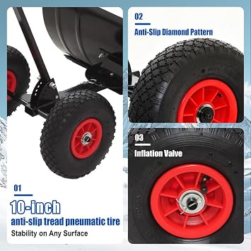 30 Heavy-Duty Metal Snow Pusher with Wheels, Adjustable Height & Angle Handle, Ergonomic Snow Shovel for Driveway, Sidewalk, Patio, and Pathway Snow Removal (Black)