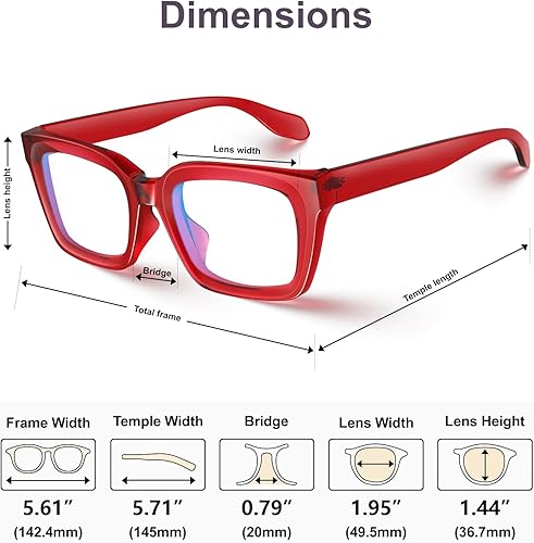 Miniatura 7 de VISOONE MONTANA - Lentes cuadrados gruesos con bloqueo de luz azul con antideslumbramiento para mujeres trabajadoras y hombres