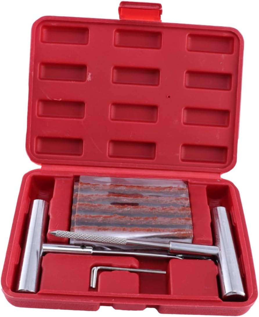 PartyKindom Tire Repair Tool Kit Portable Multi-Function Repair Set for Auto Motorcycle and Bicycle Lightweight and Easy to Use Tire Accessory for Flat Fixes