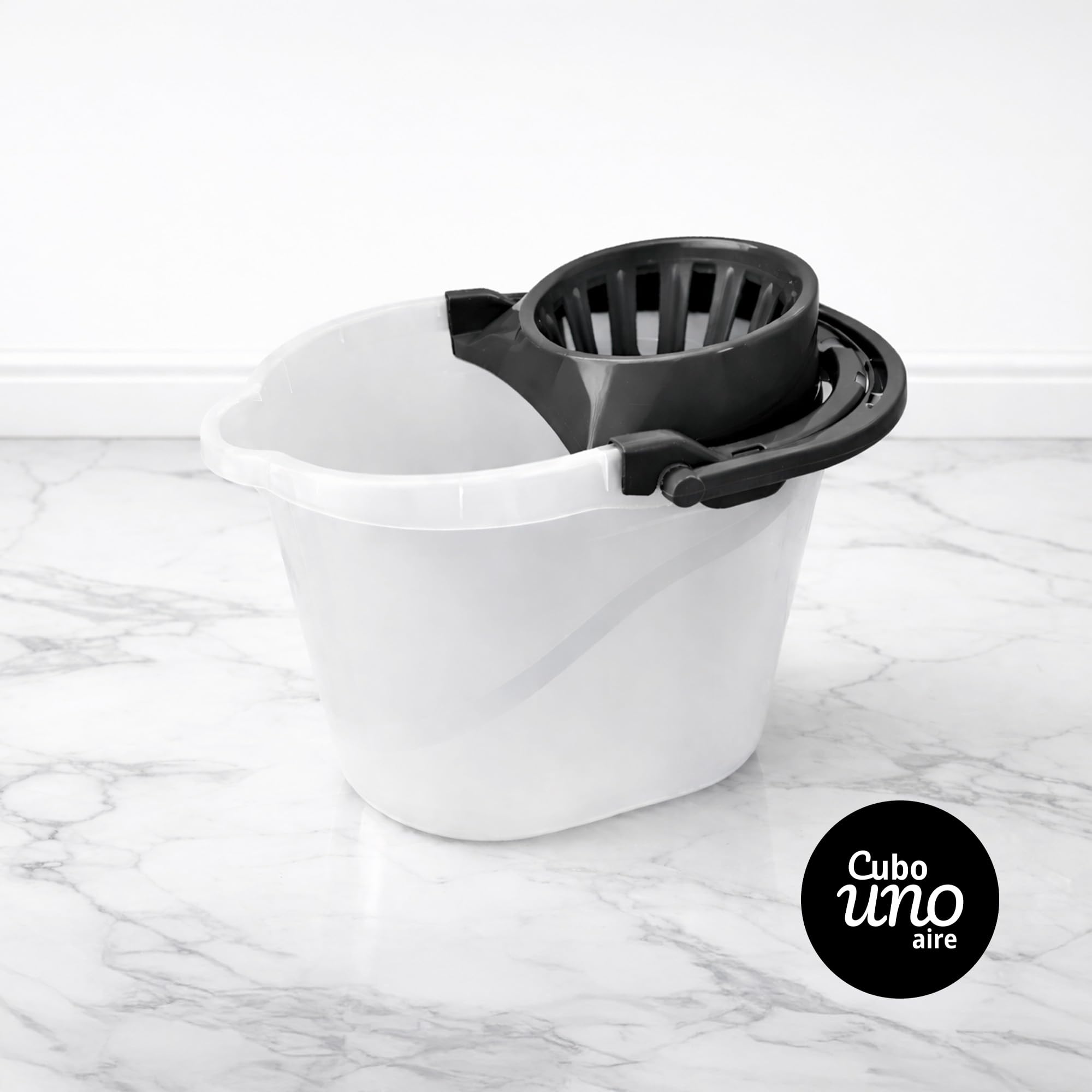 Pamex - Cubo 15L Aire con Escurridor - 12 Unidades (Negro)