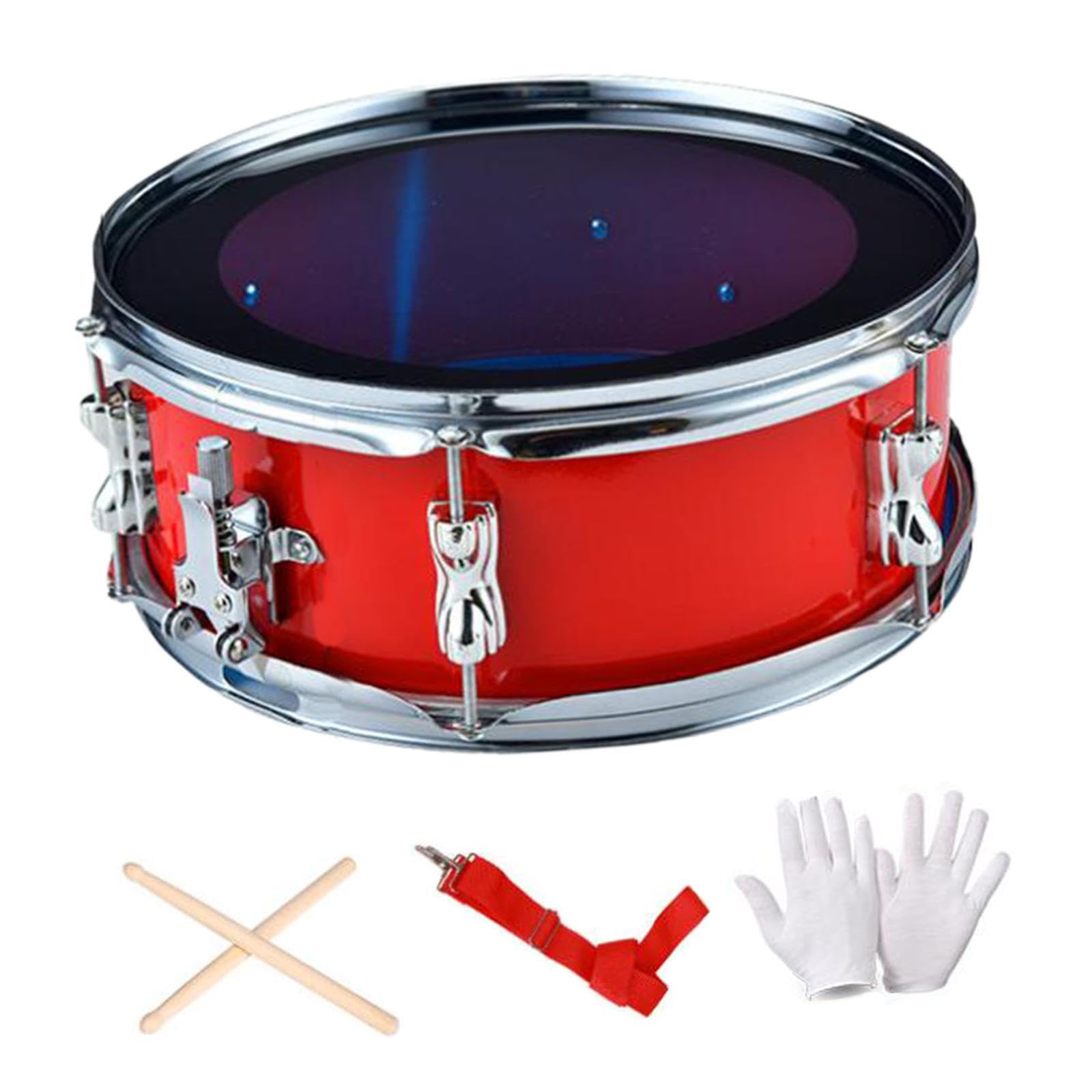 Strumento a percussione rullante da 13 pollici costruito con 16 cinghie di sabbia e caratteristiche a tono per gli amanti della musica. Set di, rosso, 35x14 cm