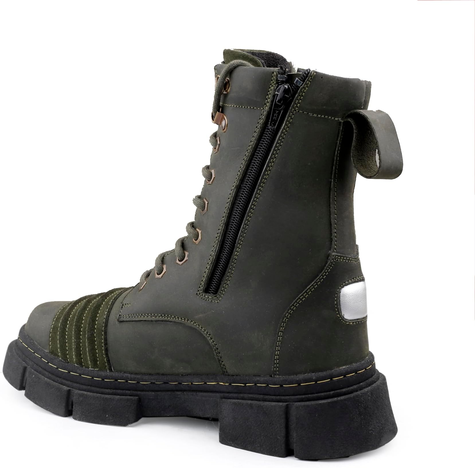 Bacca Bucci SINISTER Oil Pull-Up leather combat boots for Men With chunky rubber lug sole | Genuine Leather Boots