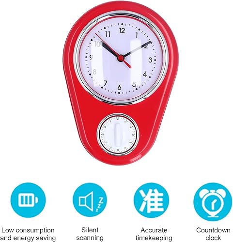 Miniatura 2 de Reloj de pared de 9 pulgadas, temporizador de cocina visual, temporizador de cuenta regresiva visual de 60 minutos, funcionamiento silencioso, fácil
