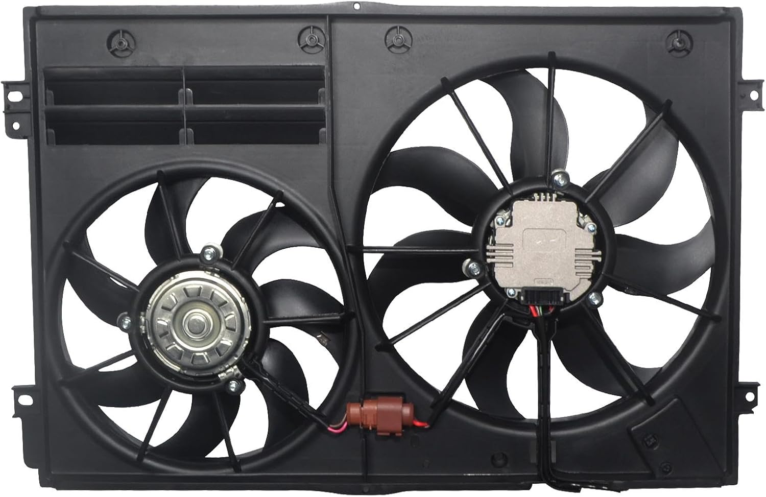 Replacement Engine Radiator Cooling Fan Assembly Compatible with 2006-2013 A3, 2005-2016 Jetta, 2006-2014 GTI, 2006-2018 Passat, 2012-2019 Beetle, 2009-2017 Tiguan 1K0959455ES