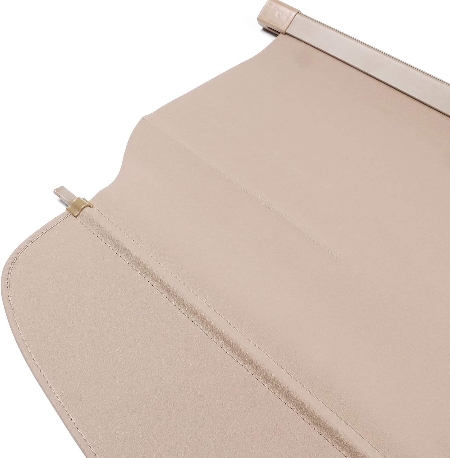 IKON MOTORSPORTS, Cargo Cover Compatible with 2011-2021 Jeep Grand Cherokee 2022 Jeep Grand Cherokee WK, Beige Vinyl+Aluminum Rod Tonneau Cover Retractable
