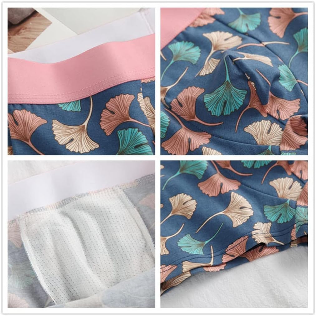 SDEWFG 4pcs/lot Cotton Panties Men's Panties Boxer Briefs Printed Casual Shorts (Color : E, Size : Large) : Clothing, Shoes & Jewelry