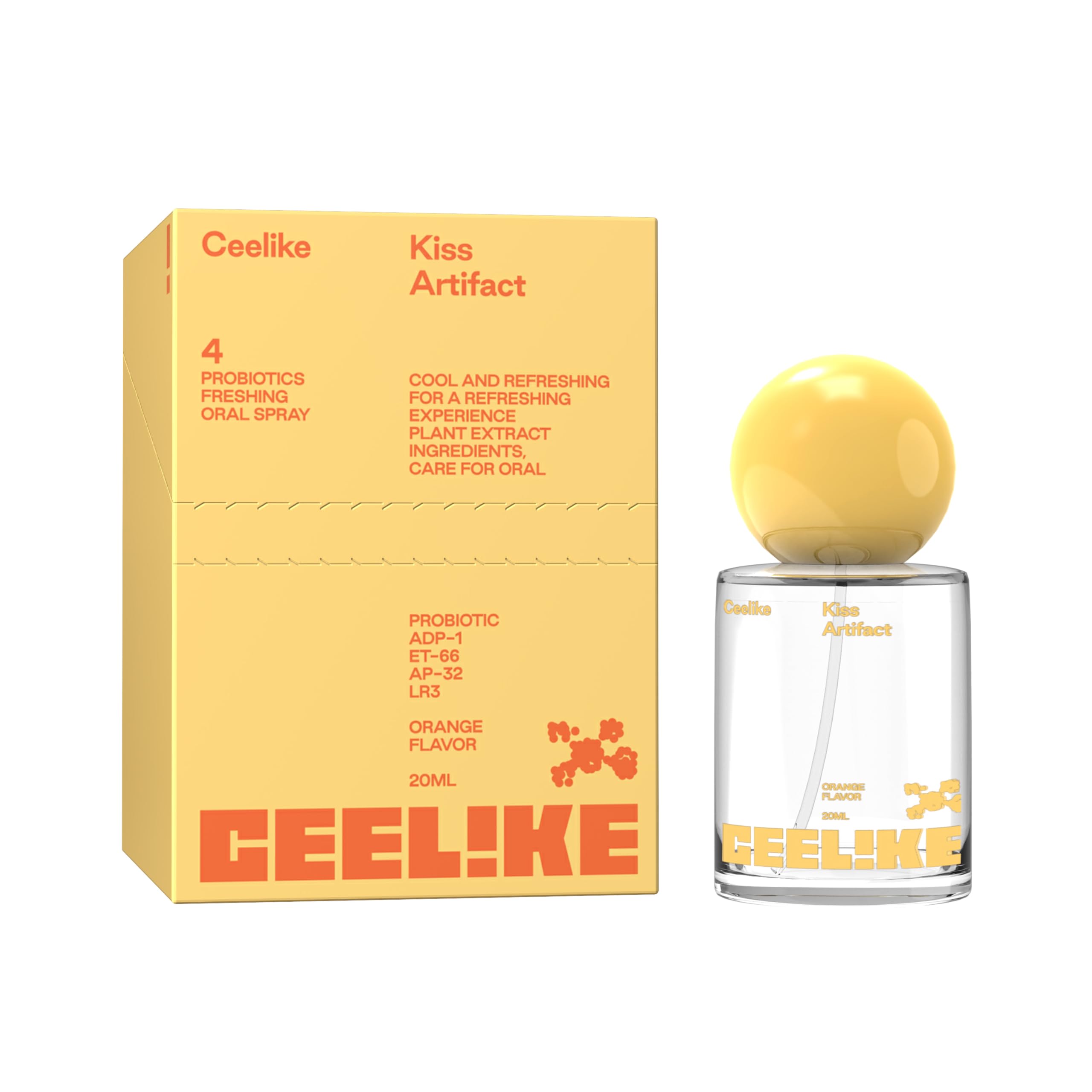 CEELIKE オーラルスプレー - 20ml オレンジフレーバー フレッシュブレススプレー - 口臭対策、爽やかな息を維持、携帯に便利