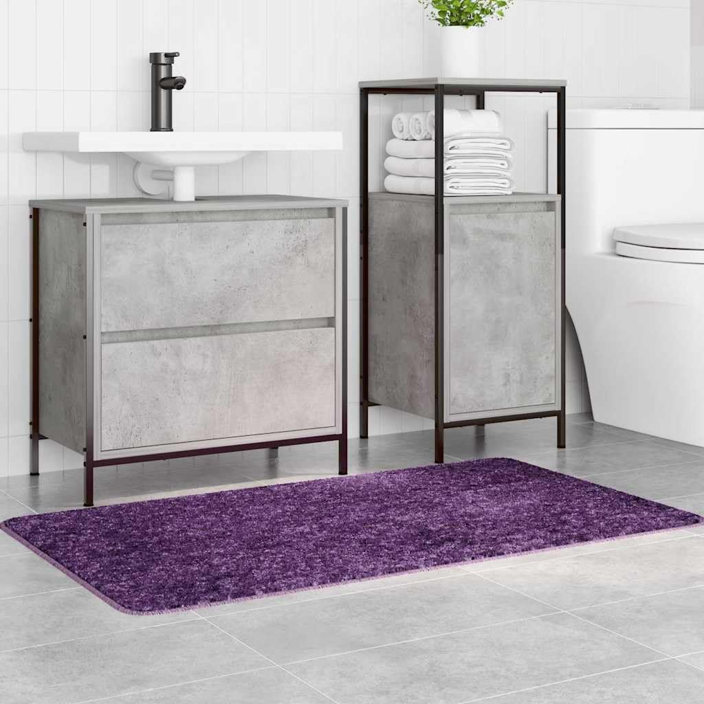 Rutschfeste Badmatte Lila 70 x 120 cm PP mit Latex Rückseite, Waschbar, Schnelltrocknend, Weich und Flauschig, Für Bad, Dusche, WC, Gästebad, Komfort und Sicherheit im Innenbereich
