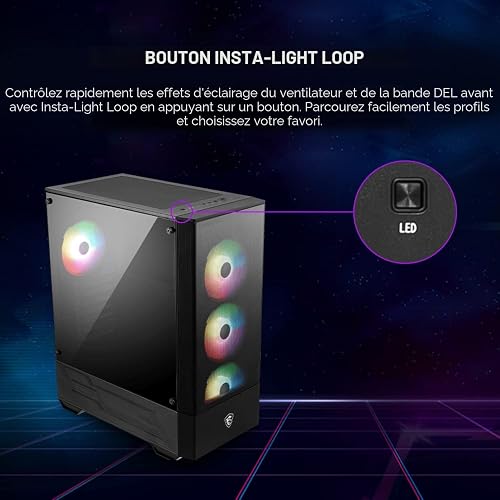 MSI Case da gioco Mid-Tower per PC - Pannello laterale in vetro temperato - 4 ventole aRGB da 120 mm - Supporto per raffreddamento a liquido fino a 240 mm x 1 radiatore - MAG Forge 112R - 4
