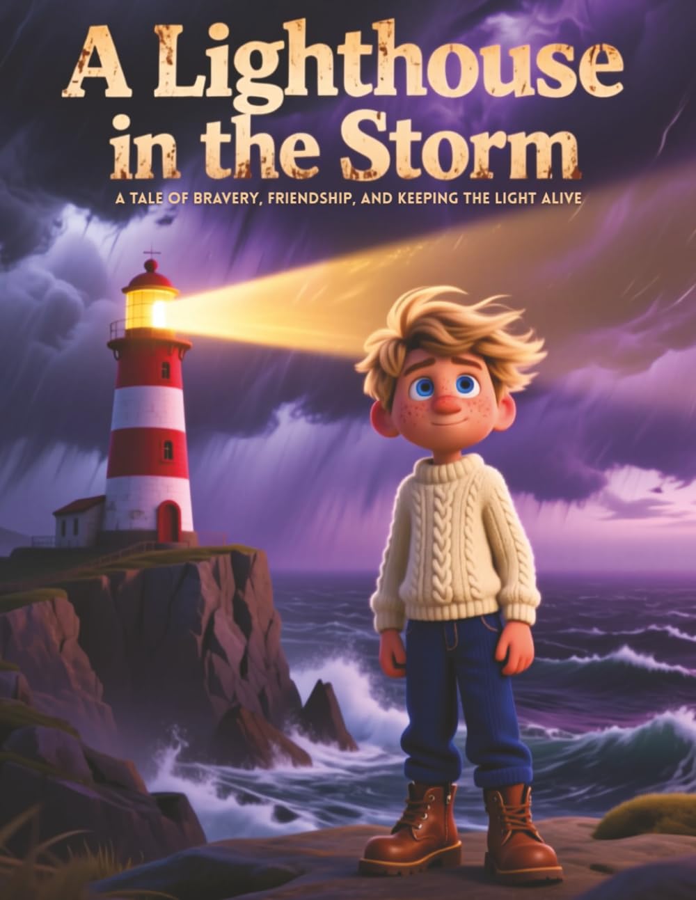 A Lighthouse in the Storm: A Children's Book About Bravery and Friendship for Kids Ages 7-12: A Heartwarming Illustrated Story on Facing Fears, Helping Friends, and Keeping Promises