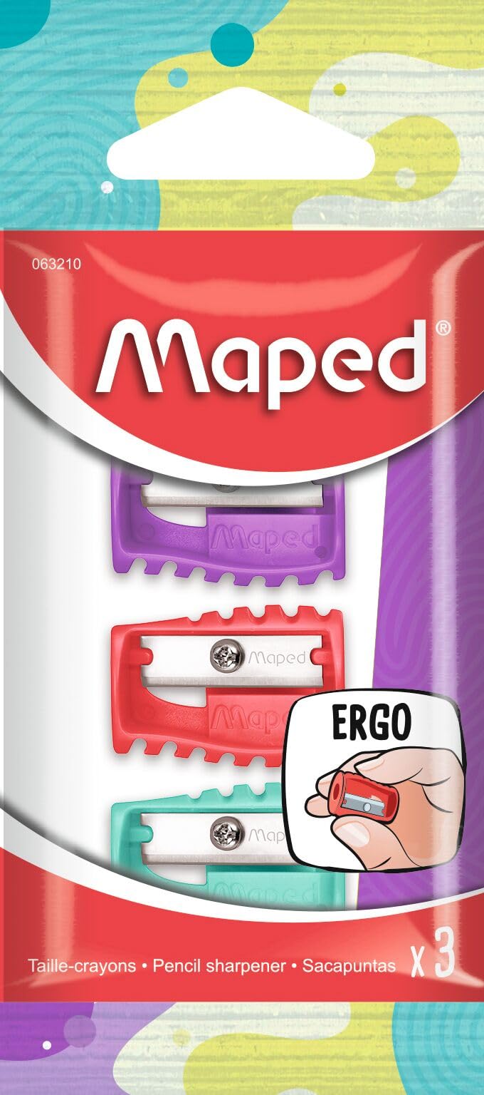 Maped Boogy Pencil Sharpeners (Pack of 3 in Assorted Colours)