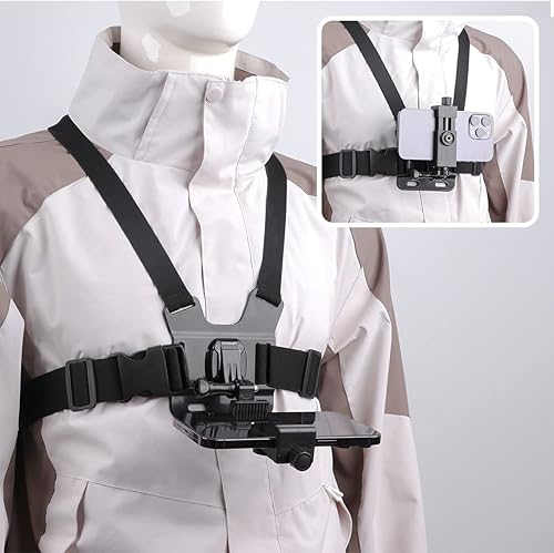 Miniatura 2 de Lupholue Arnés para teléfono móvil, correa para el pecho, compatible con GoPro Hero 11, 10, 9, 8, 7, (2018), 6 5, Hero Black, Session, Xiaomi Yi,