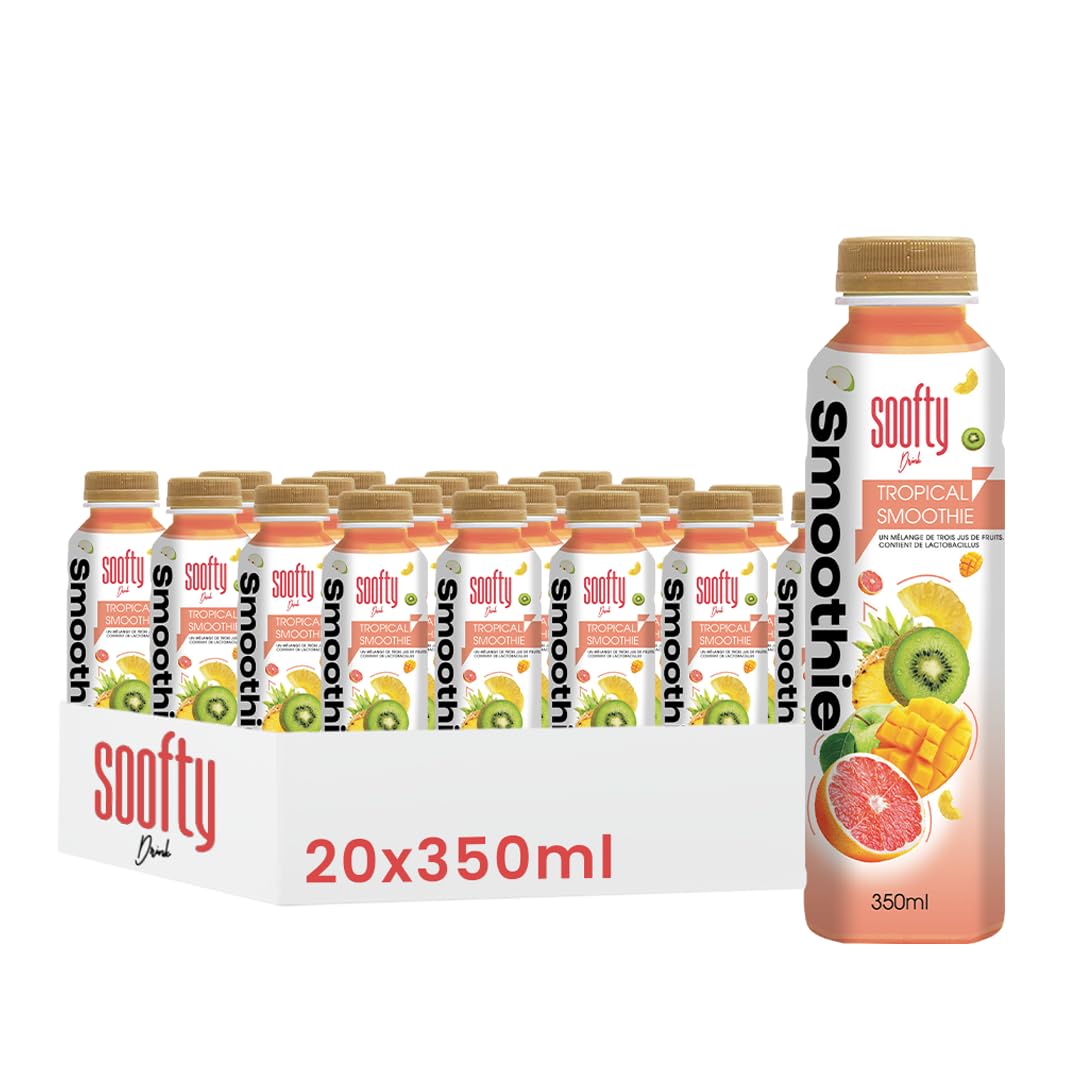 Boissons Soofty Smoothie Tropical, 350ml, Pack de 20