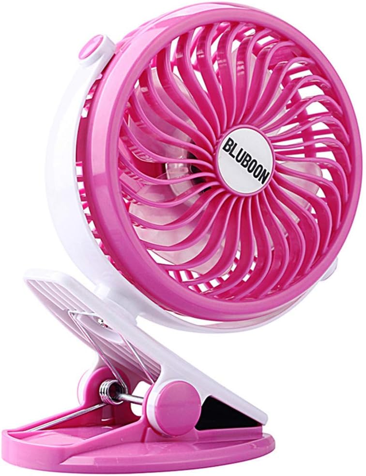 BLUBOON Clip on Fan Battery Operated Fan Portable for Baby Stroller 5 inches USB or Battery Powered