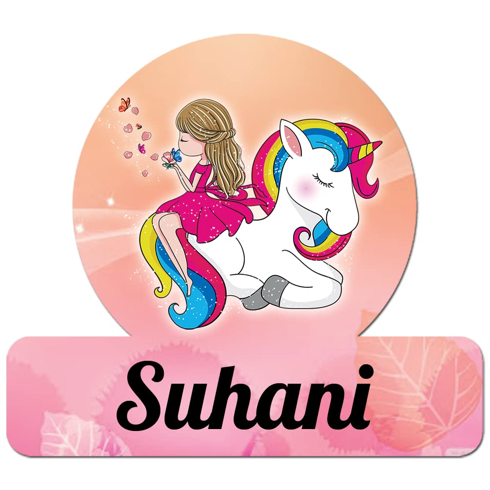 FurnishFantasy Unicorn Customised Fridge Magnet - Best Gift on Happy Birthday, Return Gifts for Kids, Everyday Gifting, Name - Suhani