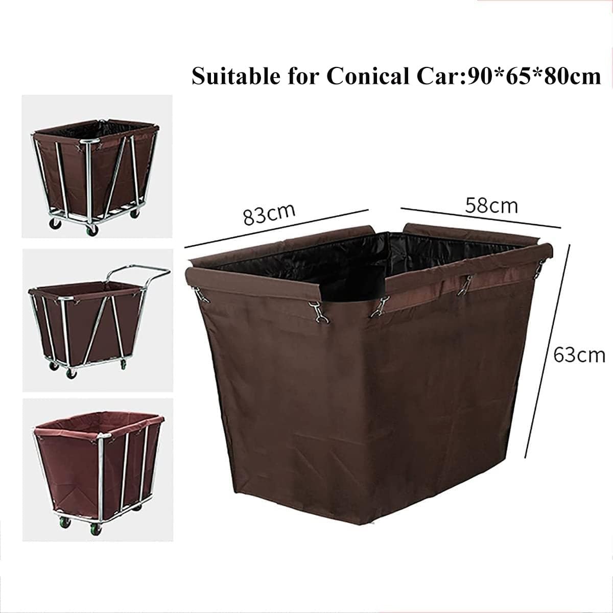 Bolsa de repuesto impermeable para carrito de lavandería, organizador de almacenamiento de tela Oxford extraíble para ropa y juguetes, ideal para cesta de lavandería y carrito