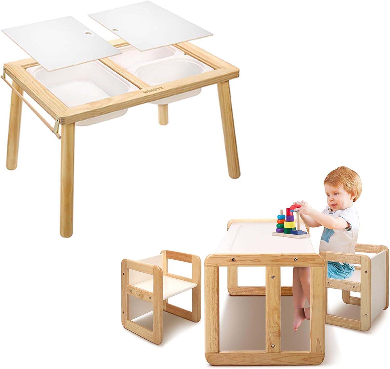 Amazon.com: wingyz Sensory Tables + 3 in 1 Kids Table and Chair Set ...