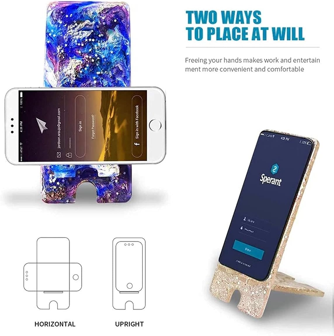 Mobile Phone Stand Resin Mold Sets,Cell Phone Holder Holder Silicone Epoxy Casting Moulds for DIY Art Crafts Cell Phone/Tablet PC Bracket-Pink