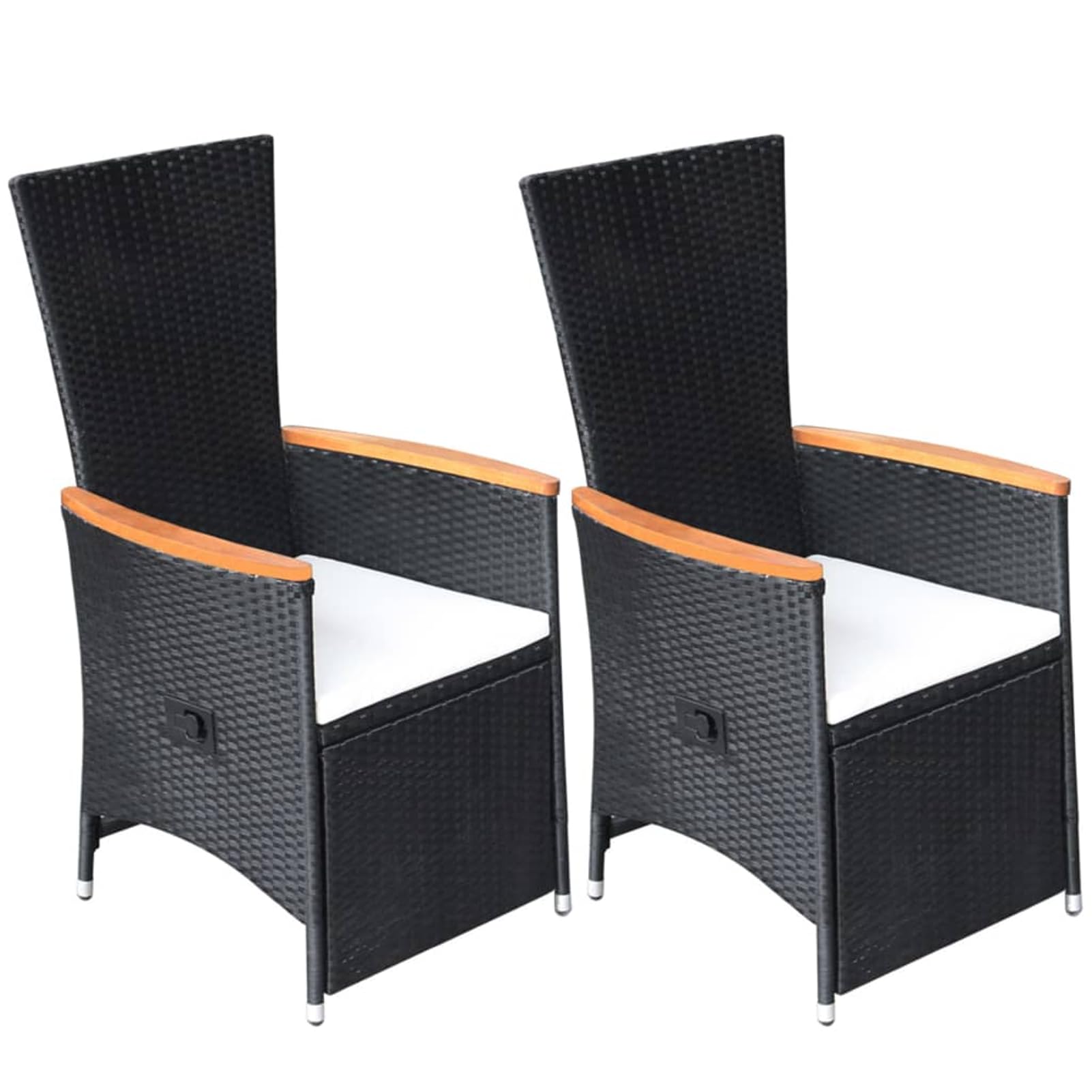 Chaises inclinables de jardin en rotin Gecheer avec coussins pour vos moments de détente au balcon