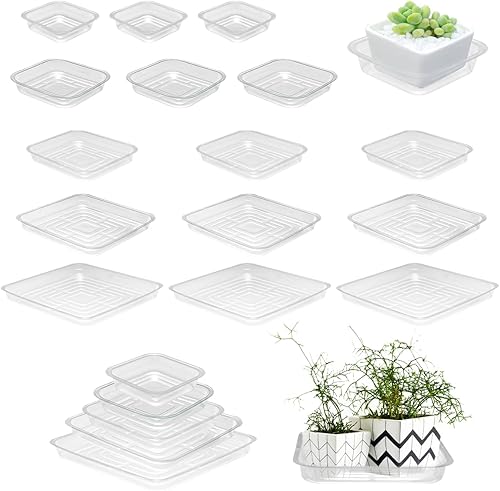 Miniatura 8 de Paquete de 30 platillos de plantas para interiores, bandejas de plantas de 4 pulgadas para macetas, bandejas de plástico para plantas, bandejas de