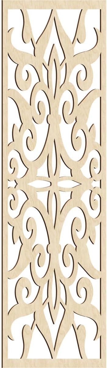 13 3/8"W x 34 3/8"H x 1/4"T Ellington Decorative Fretwork Wood Wall Panels, Hickory