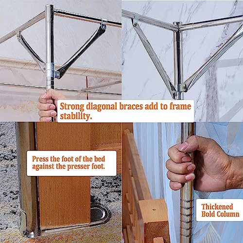 Four Poster Bed Frame - Heavy Duty Metal Full Size Double Bed Frame for Kings & Queens - Sturdy Support, Stylish Design, Ideal for Modern Bedrooms - Image 5