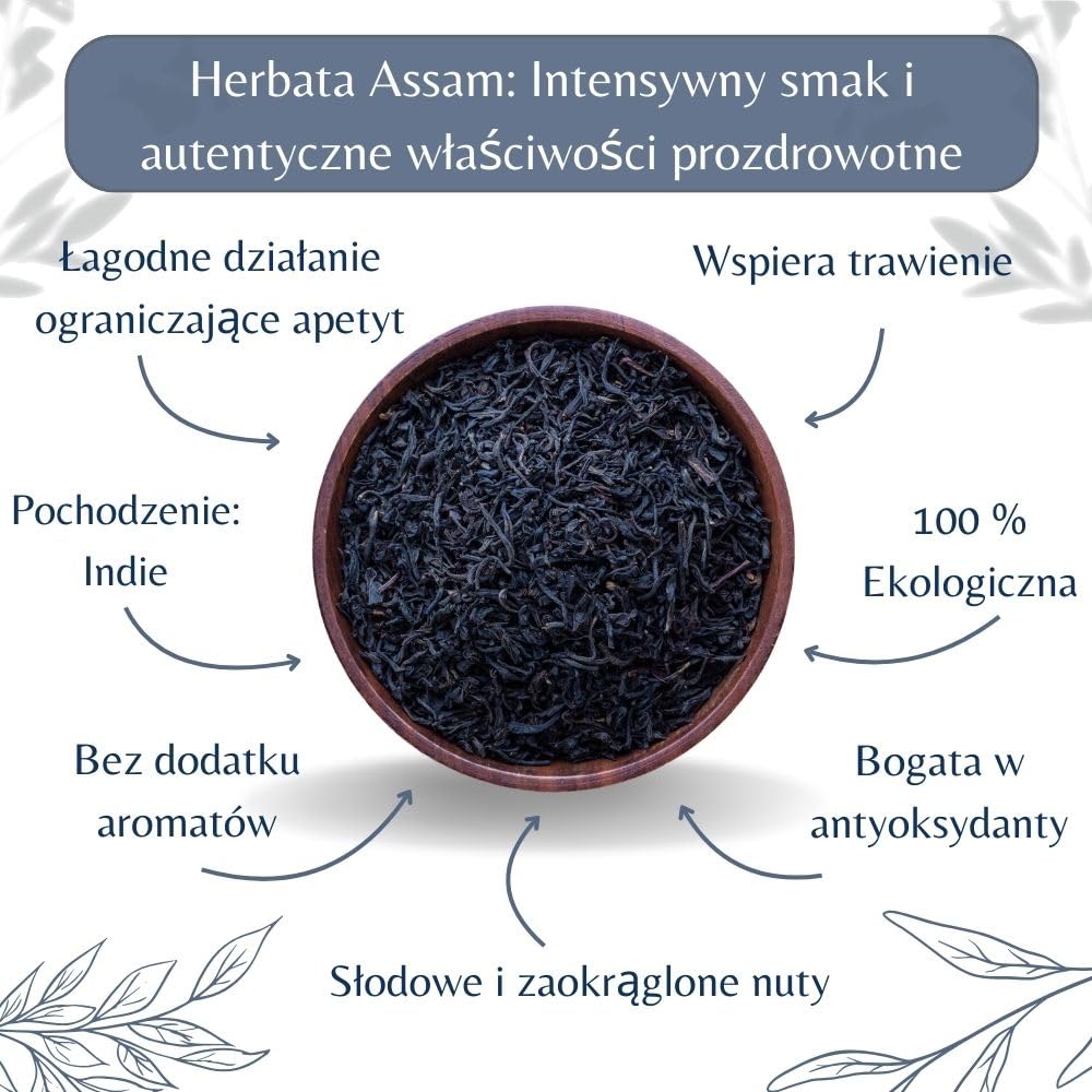 Organiczna czarna herbata GBOP Assam – sypana wegańska herbata indyjska, w 100% naturalna, bez GMO – organiczna – wyprodukowana we Francji – worek 1 kg