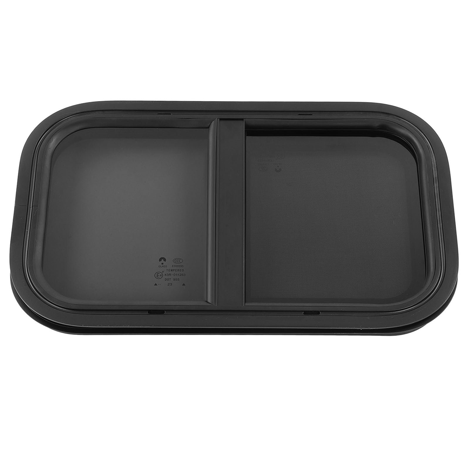 Finestra per Camper, Tipo Push-pull Resistente Ai Raggi UV con Angoli Arrotondati per Camper, Verniciatura a Polvere Nera Antiossidante per Roulotte (33‑43 mm Spessore parete