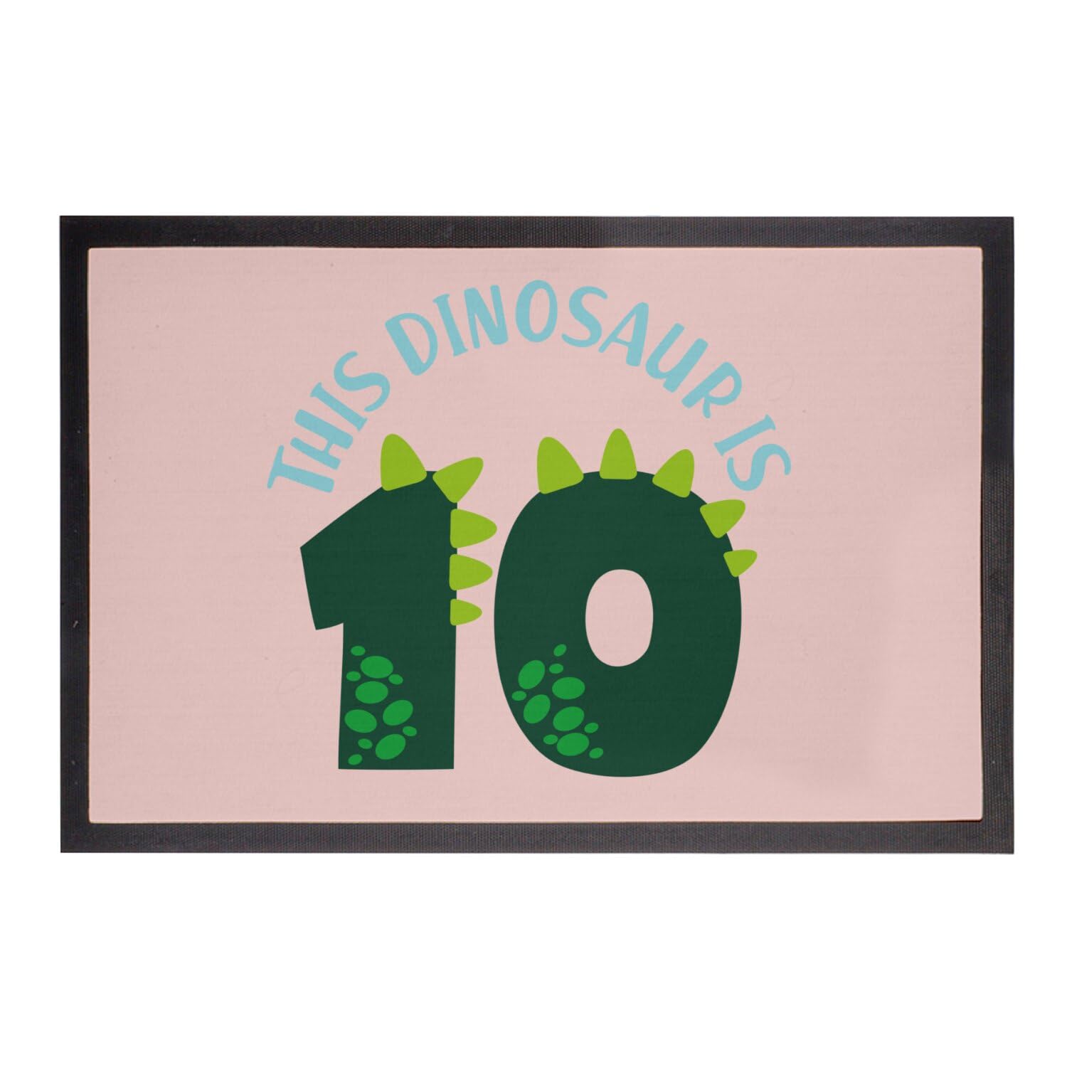 Paillasson rose tapis entrée dinosaure anniversaire enfant 75x50cm