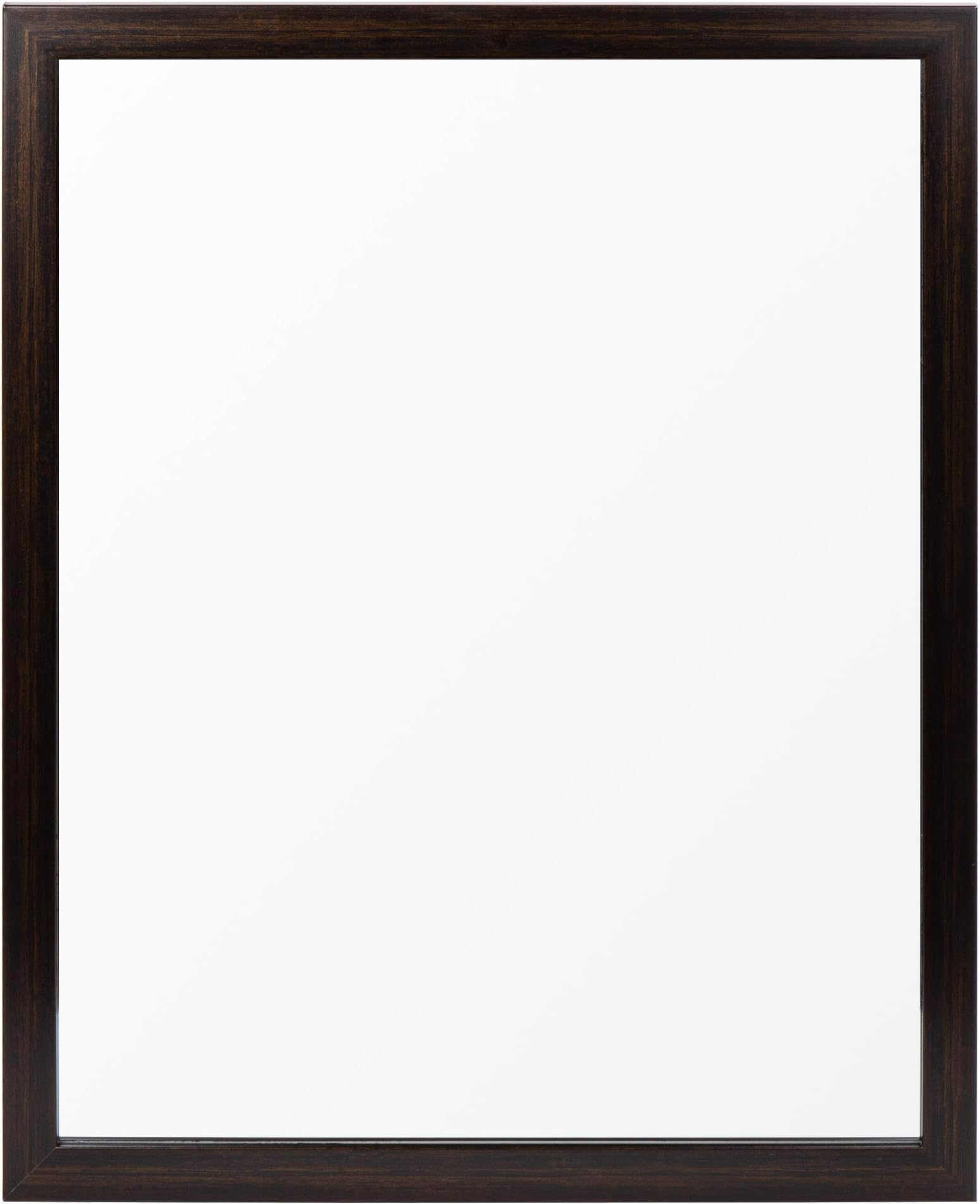 Truu DesignDecorative Rectangular Solid Rectangular Wall Mirror, 16 x 20 inches, Dark Brown