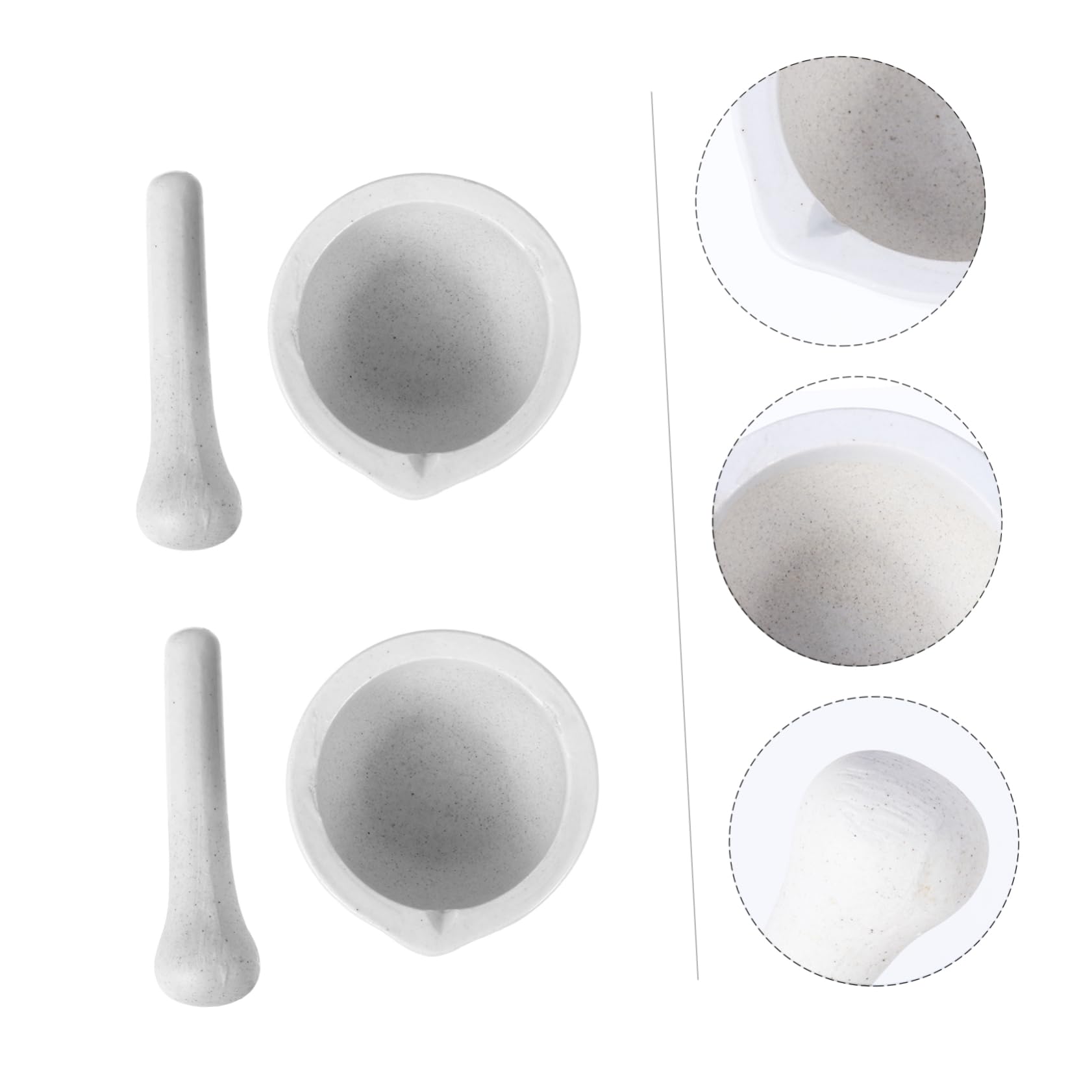 Garneck 4pcs Medicine Grinding Bowl Pestle Porcelain Medicine Crush Pot Garlic Crusher Portable for Random Style