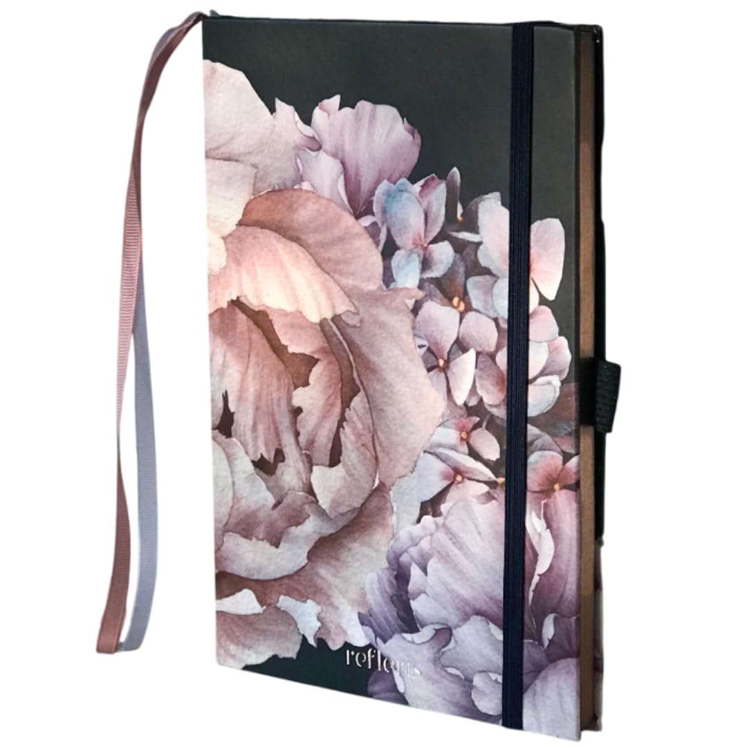 A5 Black Paper Dot Grid Journal - Bullet Notebook With Copper Edges & Pen Loop