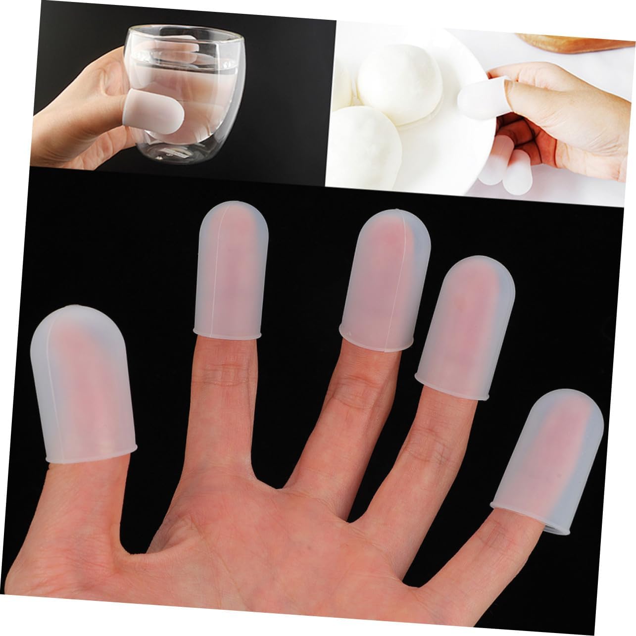 5pcs Silicone Finger Caps Breathable Flexible Anti-Scald Finger Protectors Wear Resistant Cots for Heat Protection and Injury Prevention