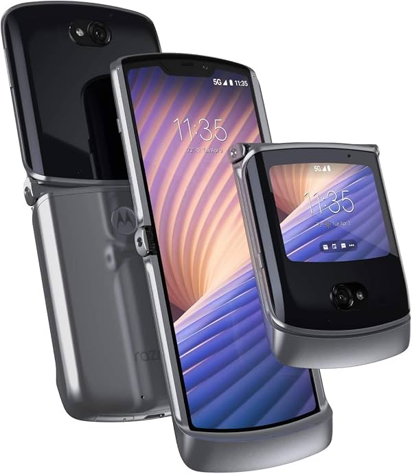Motorola Moto Razr 5G 2020, 256GB + 8GB RAM, Plata - Desbloqueado (Reacondicionado)