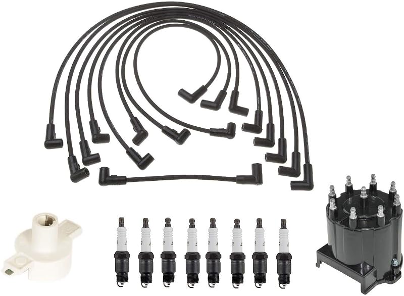 Kit de ignição Newparts com tampa, rotor, cabos e velas para Chevy GMC V8 – 1 kit