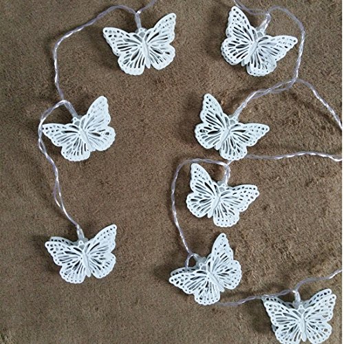 Penfly 1.65M 10Leds Metal Decorative Butterfly Shape Fairy Mood Night Light For Home Indoor Bedroom Babyroom Child Wedding Warm White #TOP2